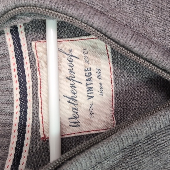 Vintage Weatherproof Grey Fair Isle Quarter Zip Sweater Size Medium - Picture 2 of 5